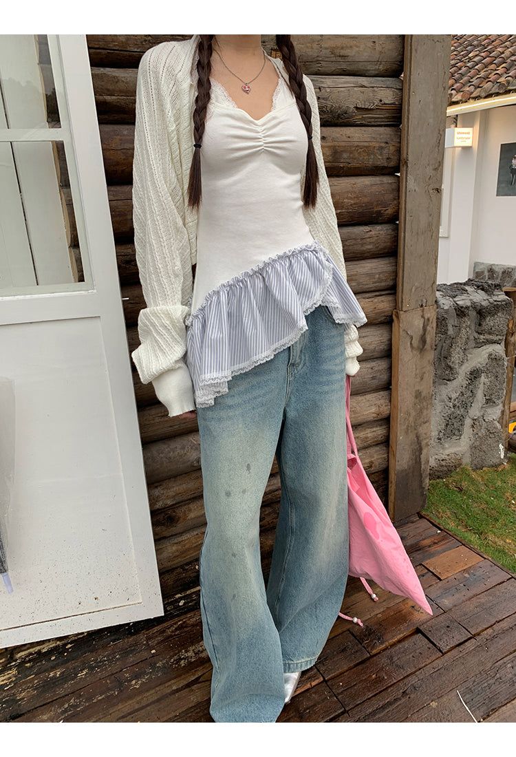 Air conditioner loose fit bolero cardigan