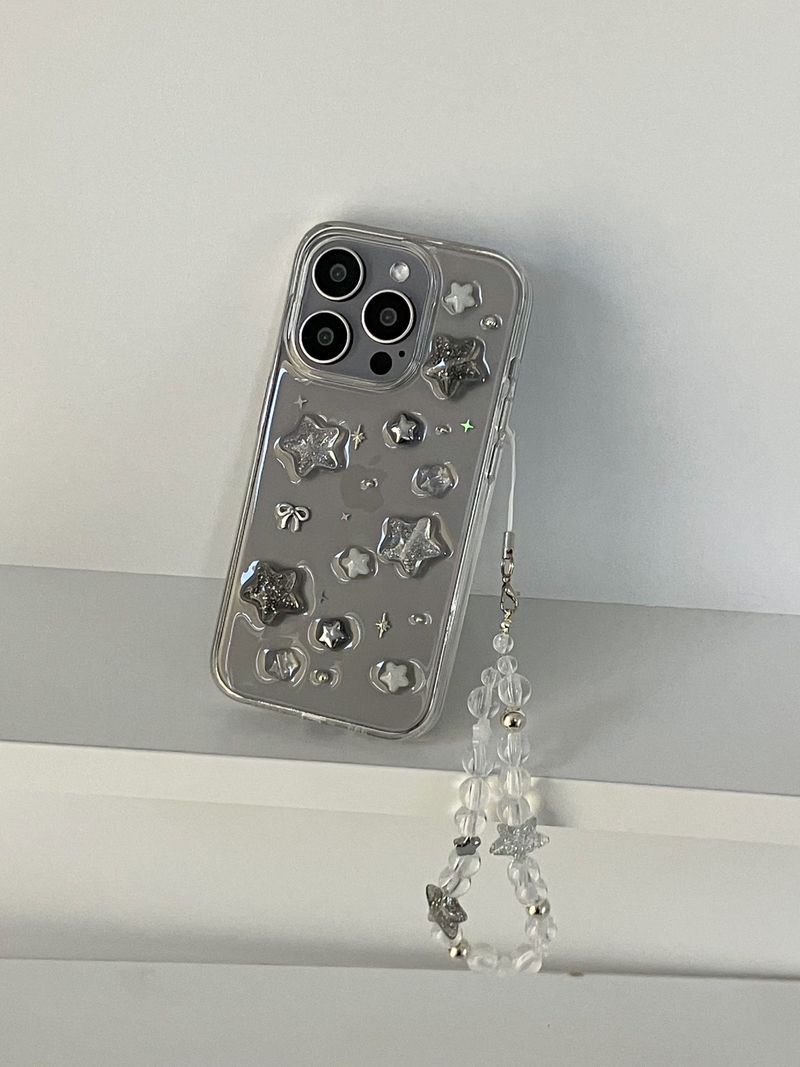 Milky Way Star Clear Beads Strap Key Ring