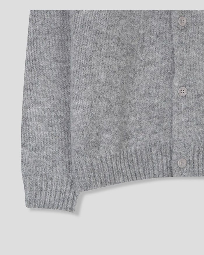 (UNISEX) Wool-mix Heavy Brush Knit Cardigan