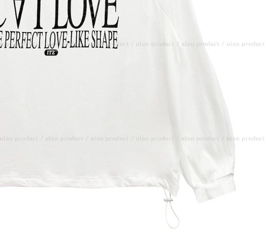Kitten Lettering One-Shoulder String Sweatshirt