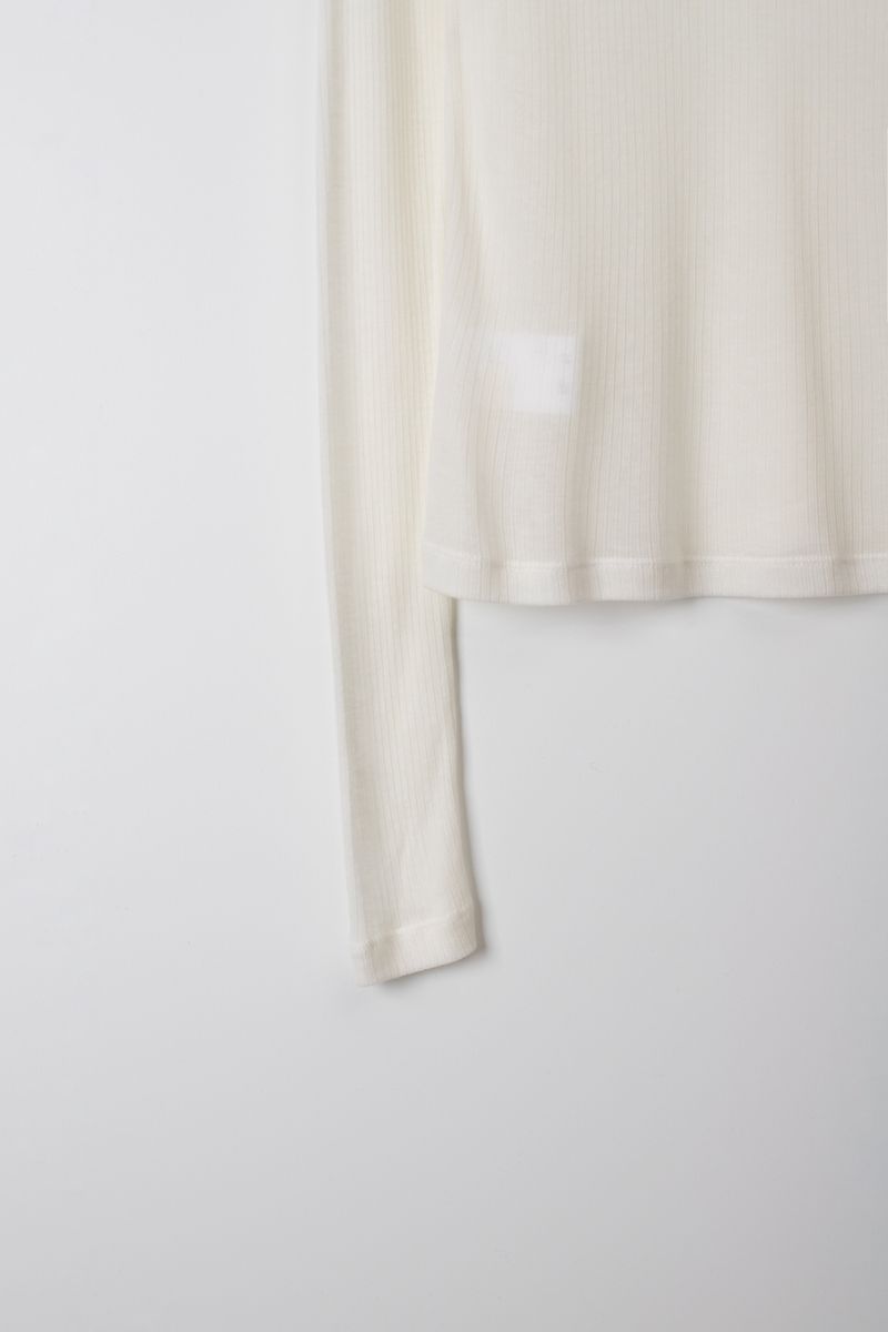 Wool boat neck T (Ivory)