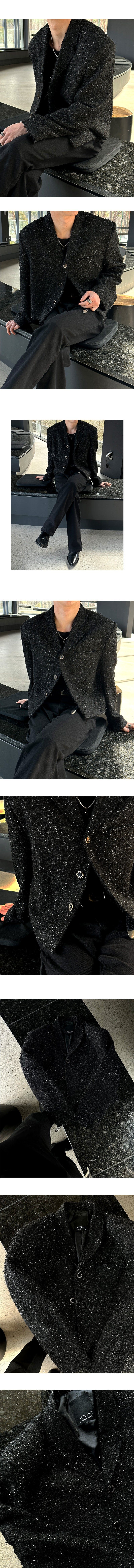 [PREMIUM] Crush glitter tweed jacket(2color)