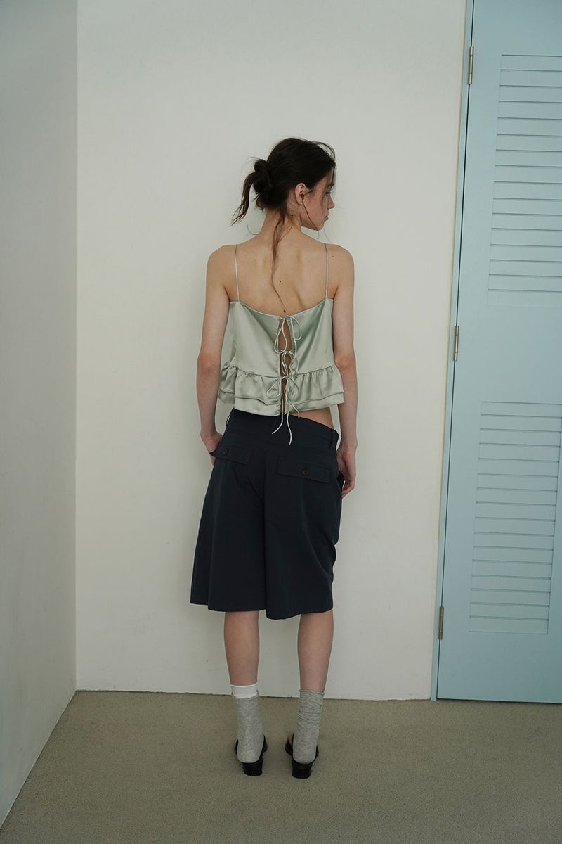 Bow bermuda pants_navy