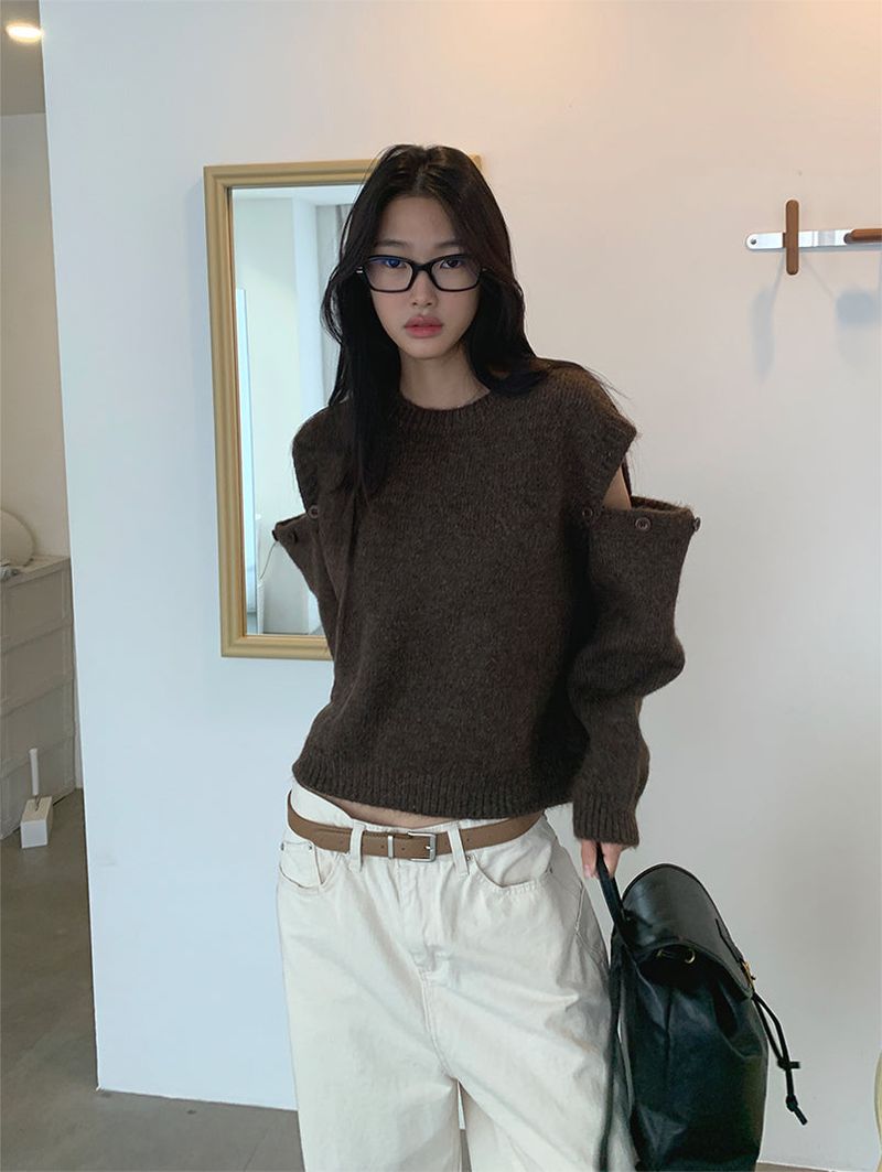 KATE OPENED BUTTON KNIT (2C)