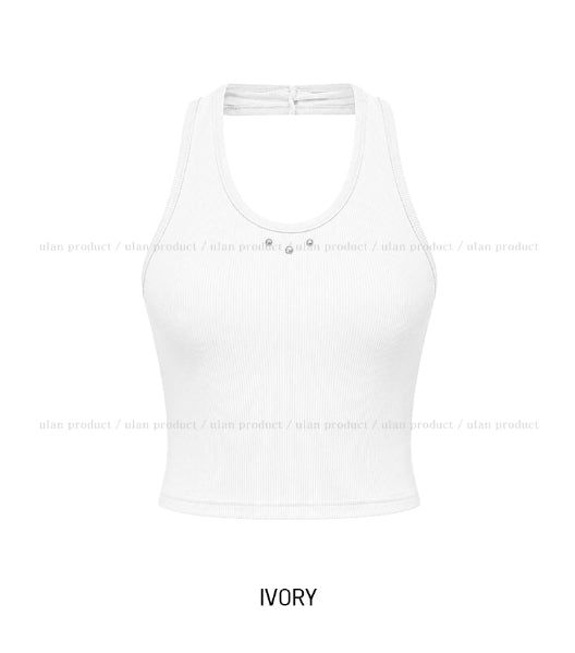 Betty Studded Crop Halter Sleeveless
