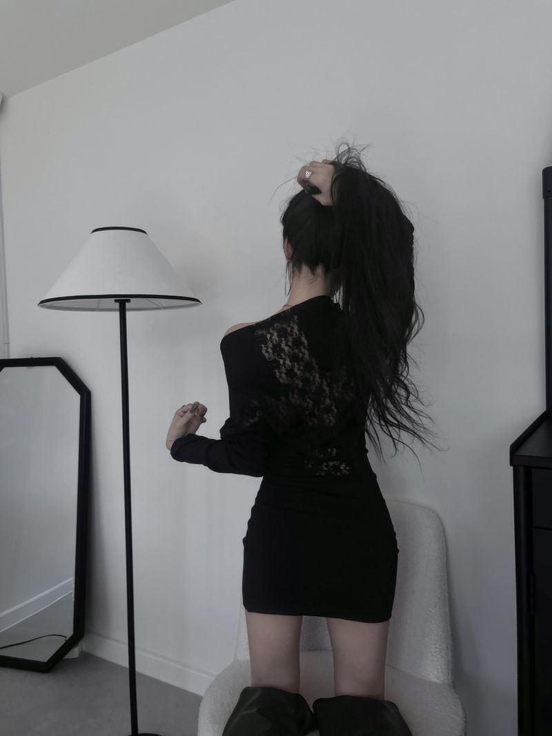 URBAN UNIQUE（アーバンユニーク）の「back cross lace one-piece (3color)（Dresses）」