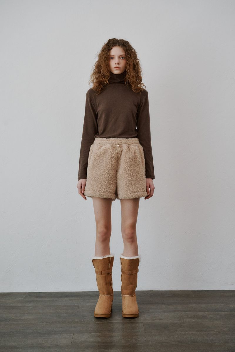 Basic turtle neck T-shirts (Brown)