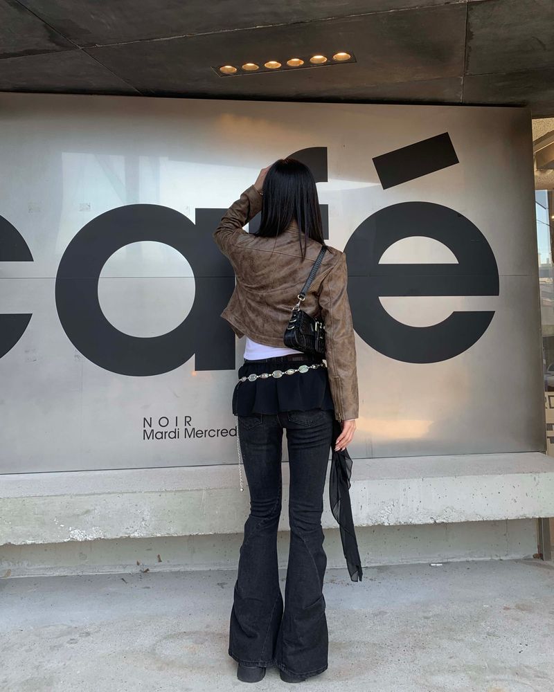Suede leather jacket