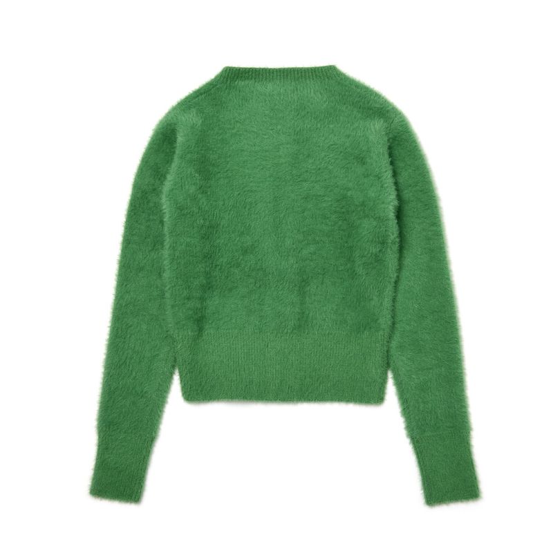 [LINE] Mohair Wool Blend Knit Zip-Up