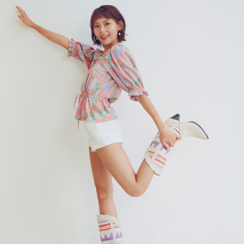 [Banana Leaves Blouse] Pale Pink
