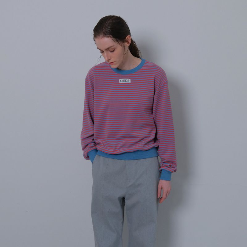 Pink/Sky Blue Stripe Fleece MTM