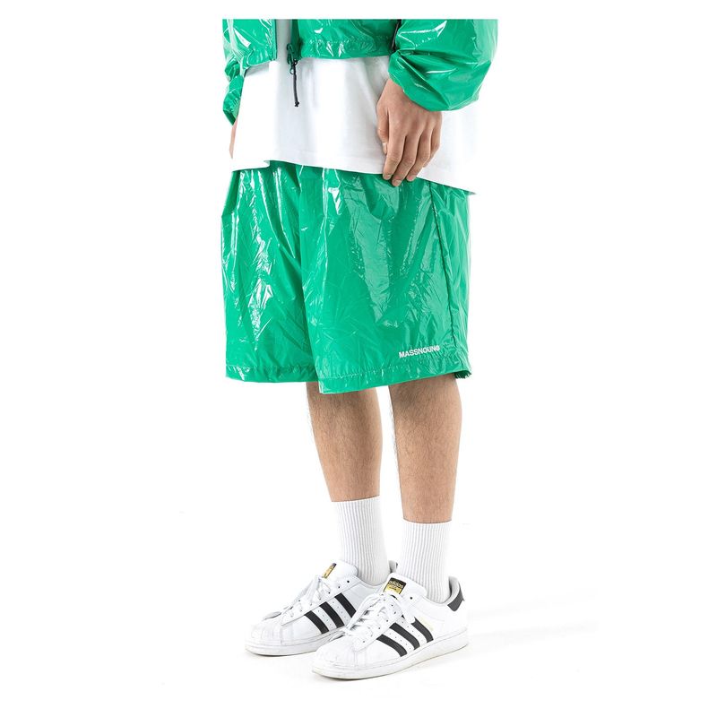 C LOGO ONE TUCK SATIN WIDE SHORT PANTS