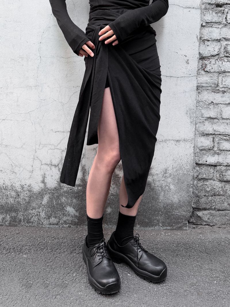 UNBAL LAYERED DRAPE SKIRT