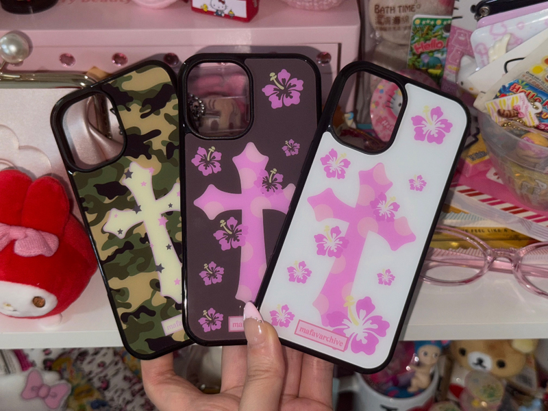 camo cross glass case