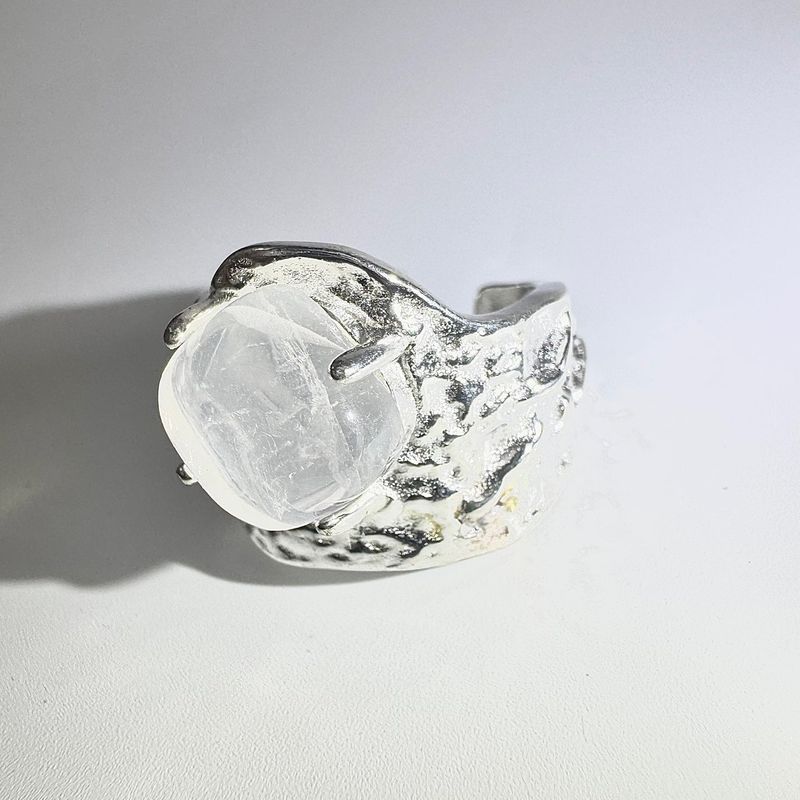 Bumpy crystal ring