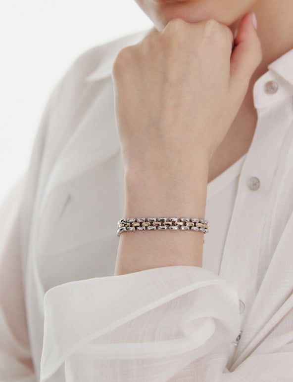26SS★ [Premium Plating] H-Link AB(C) Combination Chain Bracelet M