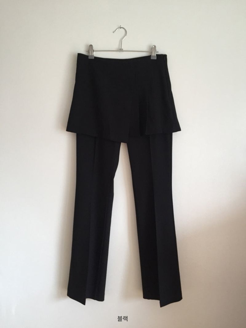 Cut slacks layered pants (2 colors)
