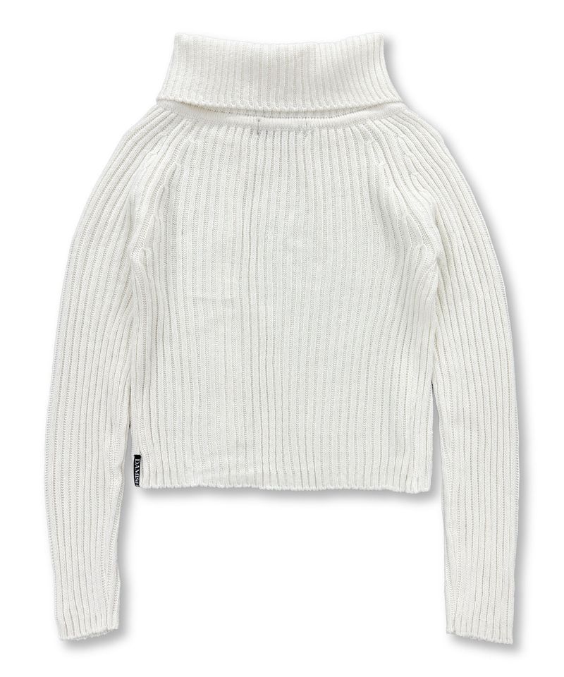 High Neck Side Button Cardigan_Ivory