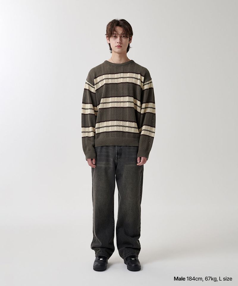 MESH STRIPE KNIT