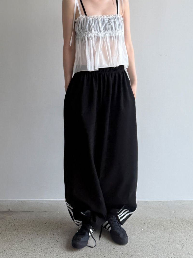pintuck track pants