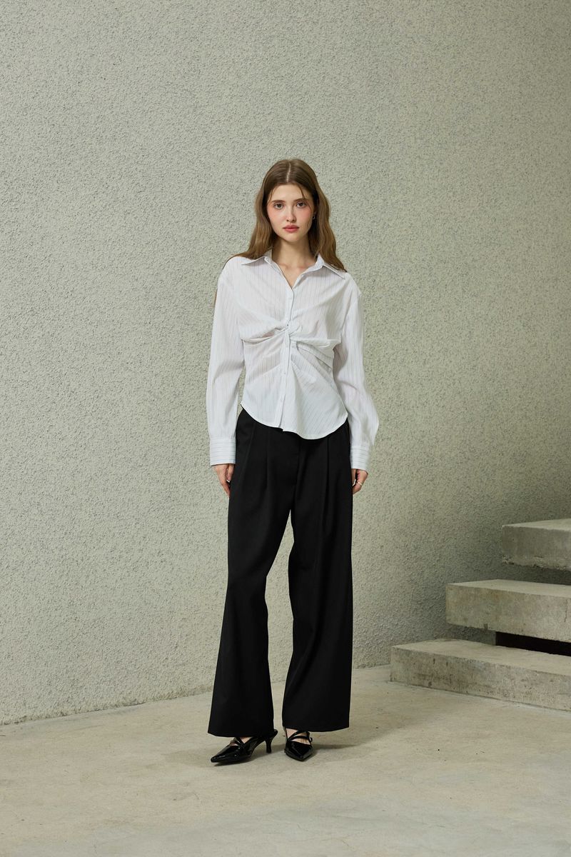 TOMO WIDE SLACKS / BLACK