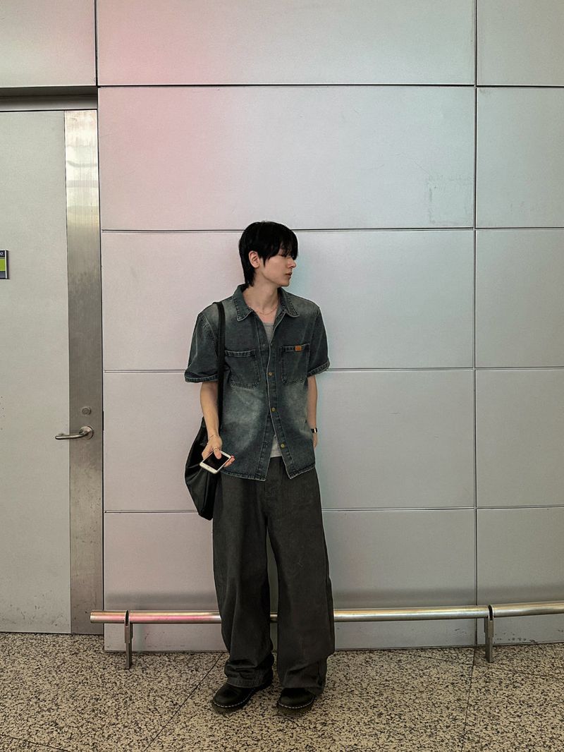 Log Herringbone Balloon Wide Pants