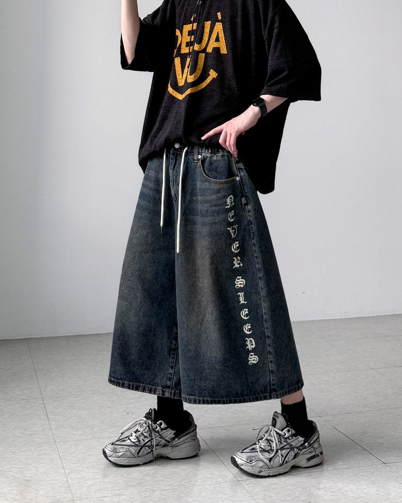 Able Lettering Bermuda Denim