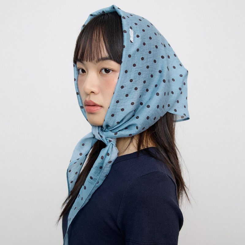 adit（アディット）の「ドット柄スカーフ_ミント（ファッション小物）」