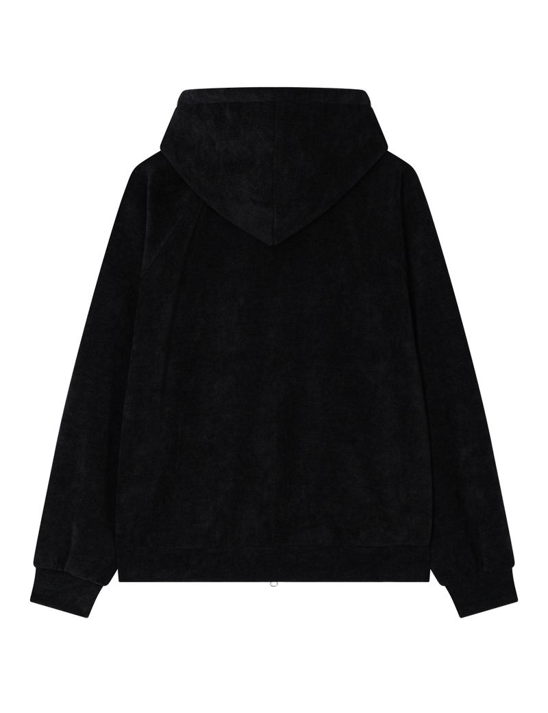 FLEECE HOODIE ZIP-UP(BLACK)