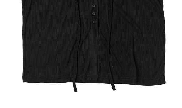 Ern Slim Button Hood See-Through Cardigan