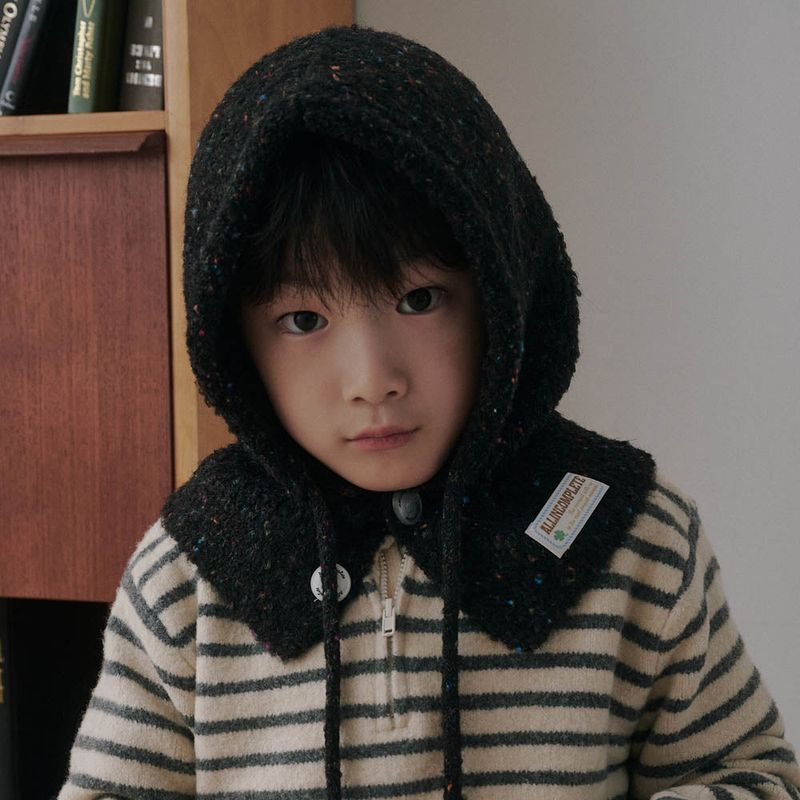 ALLINCOMPLETE(オールインコンプリート)の「ファミリースプリンクルブークレバラクラバ_キッズ (ブラック)(帽子)」