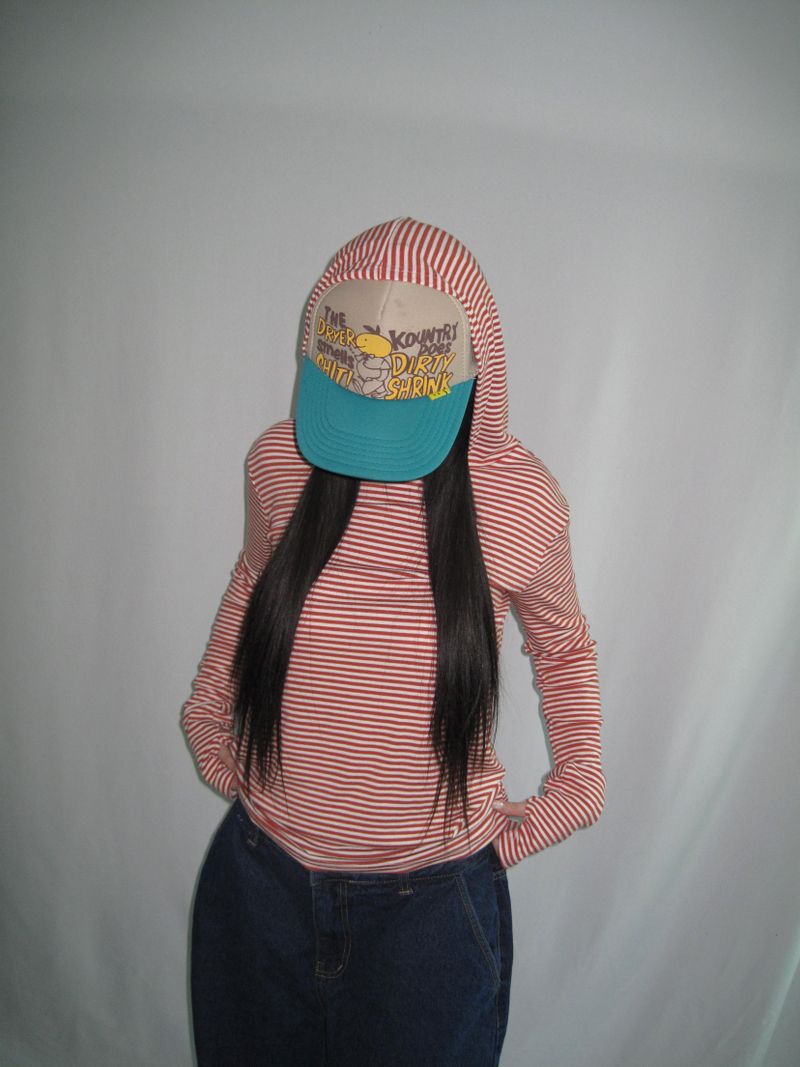 Slim Fit Striped Hand Warmer Hoodie