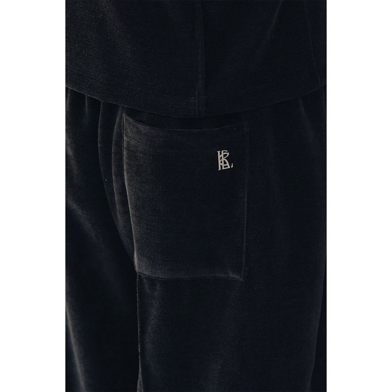 Velvet corduroy line pants(Black)