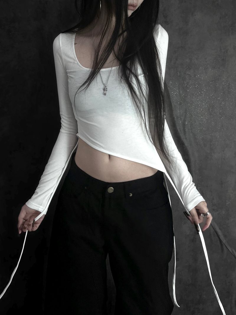 coin multi-strap crop T (2color)