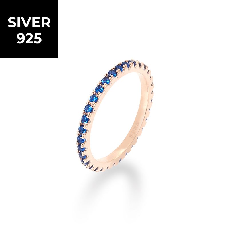 [S925] 2MM Blue Tennis Rilng (rosegold)