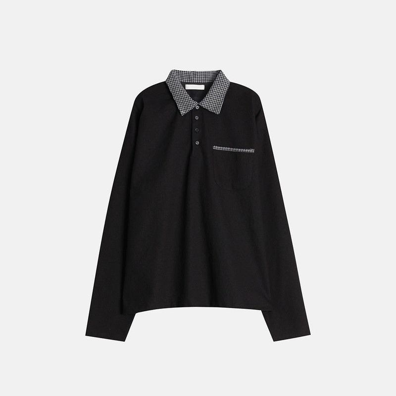 ASCLO Checker Collar Polo T Shirt (2color)