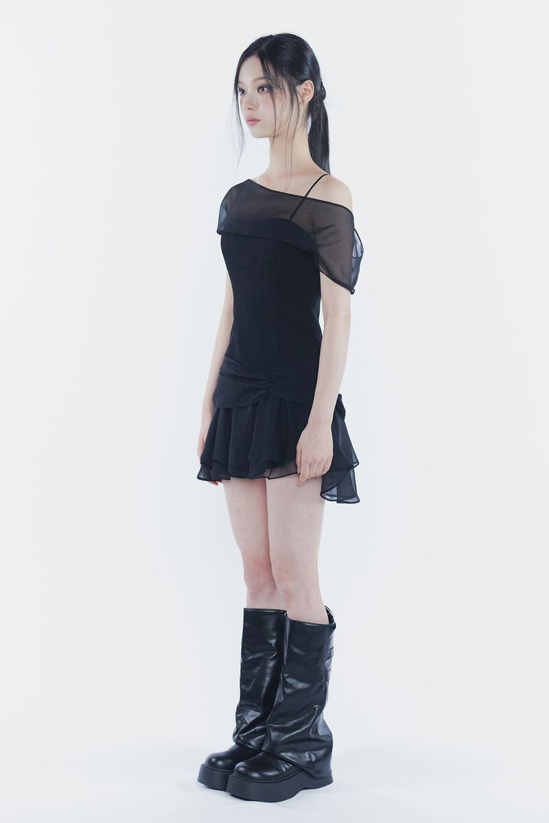 MERRY CHIFFON DRESS black