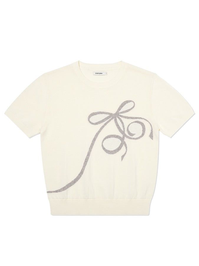 KIRSH（キルシー）の「KIRSH PLAIN RIBBON CHERRY SUMMER KNIT - IVORY（Tops）」