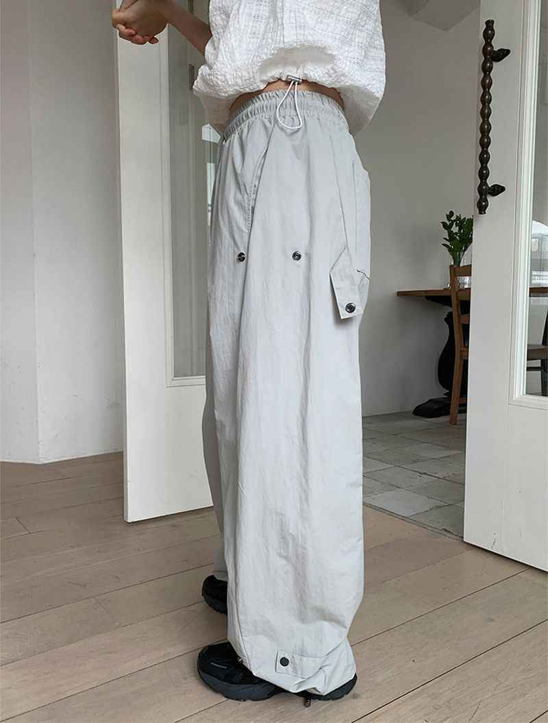 NYLON BIJO SNAP BUTTON PANTS (4C)