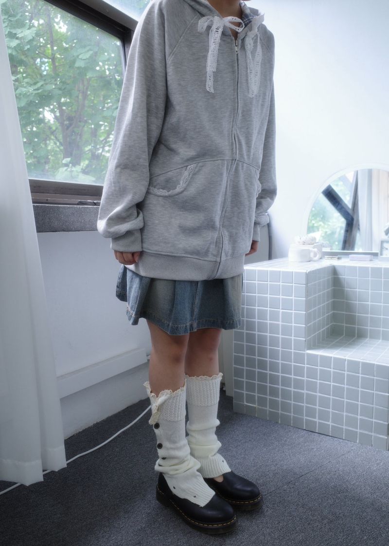 Petite Check Hooded Zip-Up