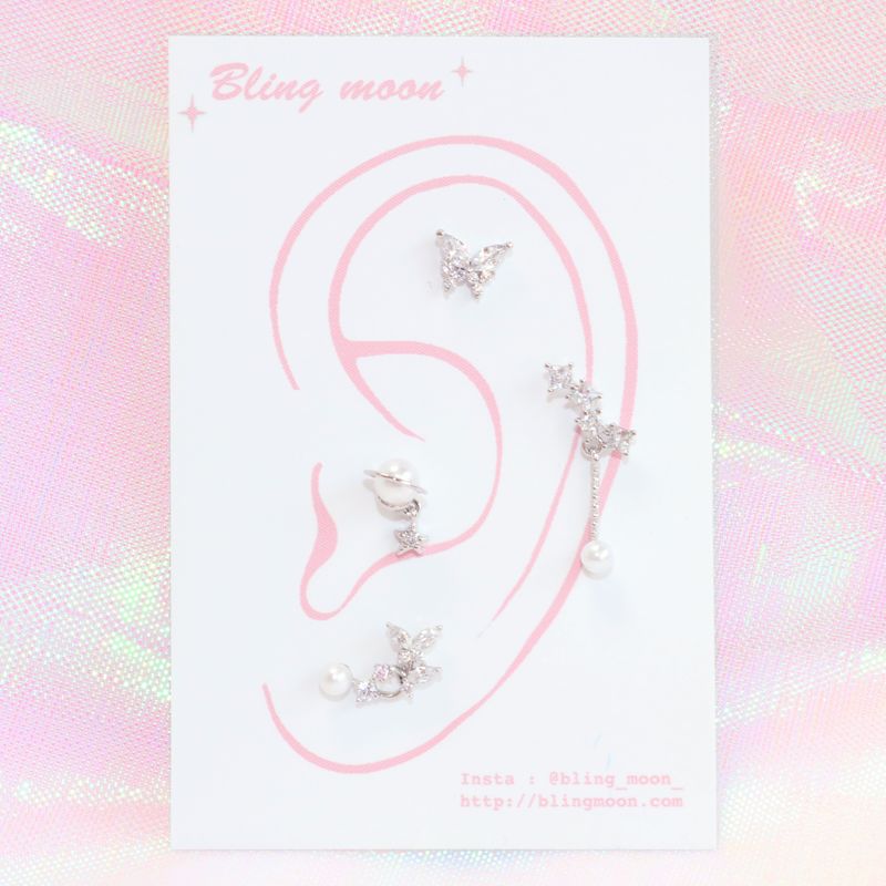 Blingmoon（ブリングムーン）の「ホワイトシルバーパールピアス（アクセサリー）」