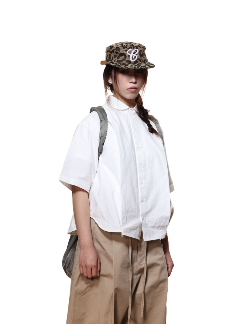 6CRAYON WEAVE LEOPARD PRINT BRIMMED BASEBALL CAP