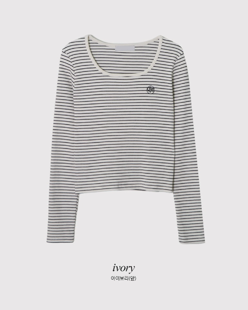 Border Square Embroidery T-shirt (4color)