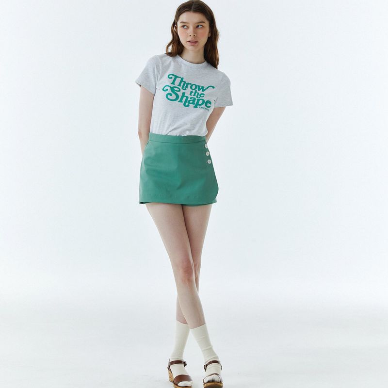 Shape Logo Slim Span T-Shirt Melange Gray