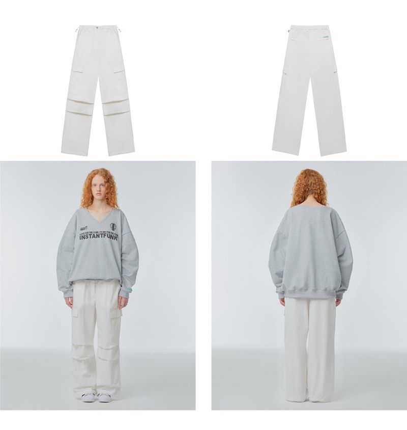 Parachute wide-leg cargo trousers