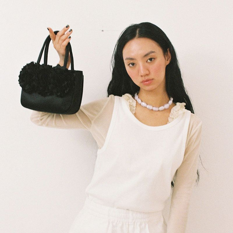 PLANFOROTHERDAY（プランフォーアザーデイ）の「【MADE】ローズバスケットバッグミニ ブラック（バッグ）」