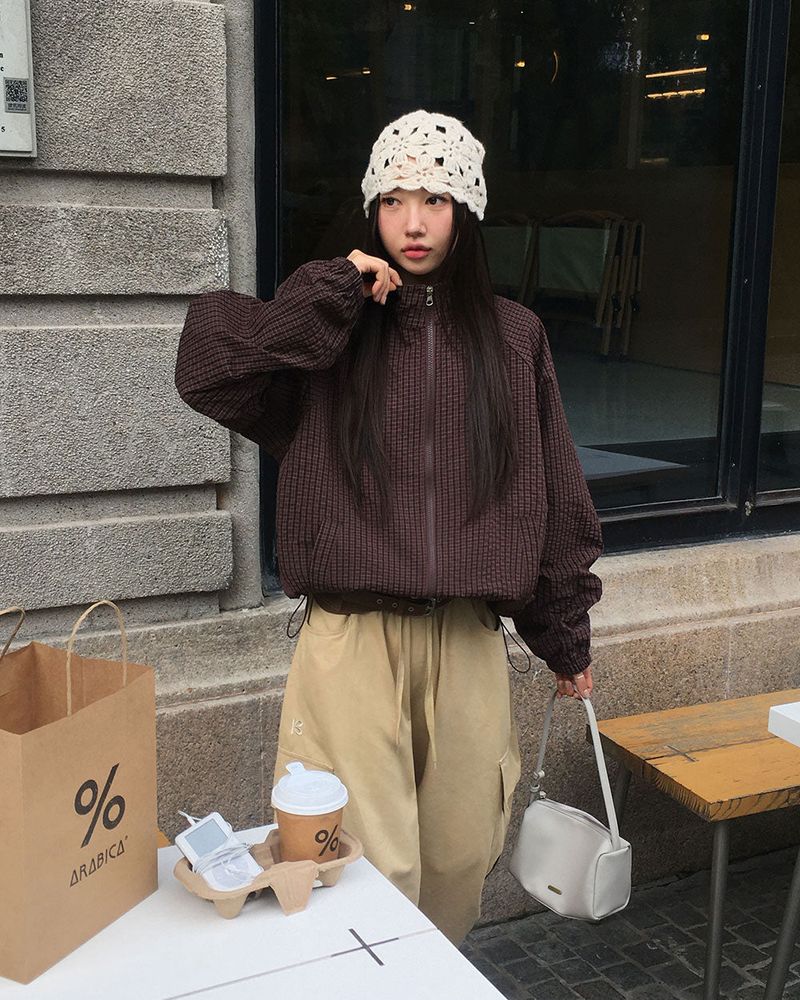 [ORIGINAL] Piping Half-Neck Windbreaker