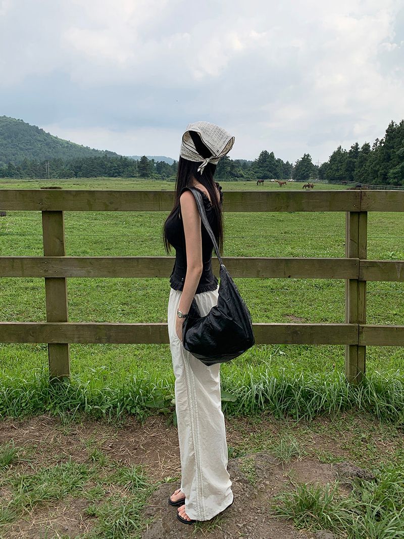 [MADE] Rollton nylon lace track bendable pants