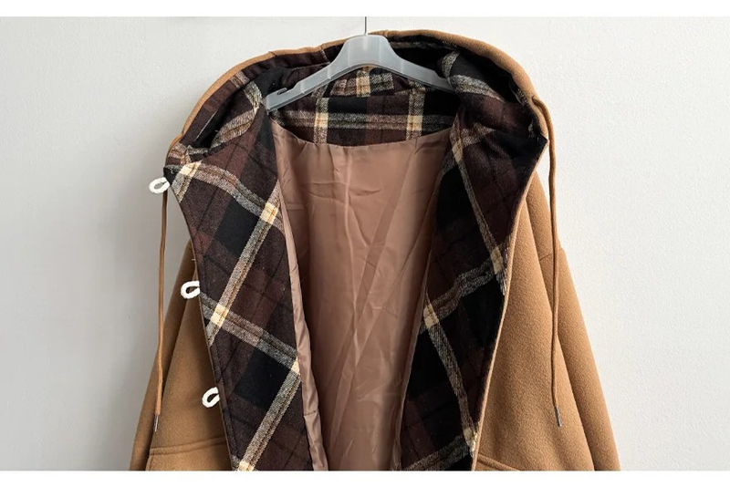 Heel double wool royal boxy pocket hooded coat 