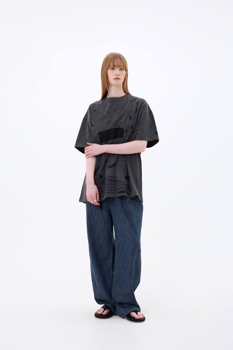 SCRIBBLE T-SHIRT / CHARCOAL